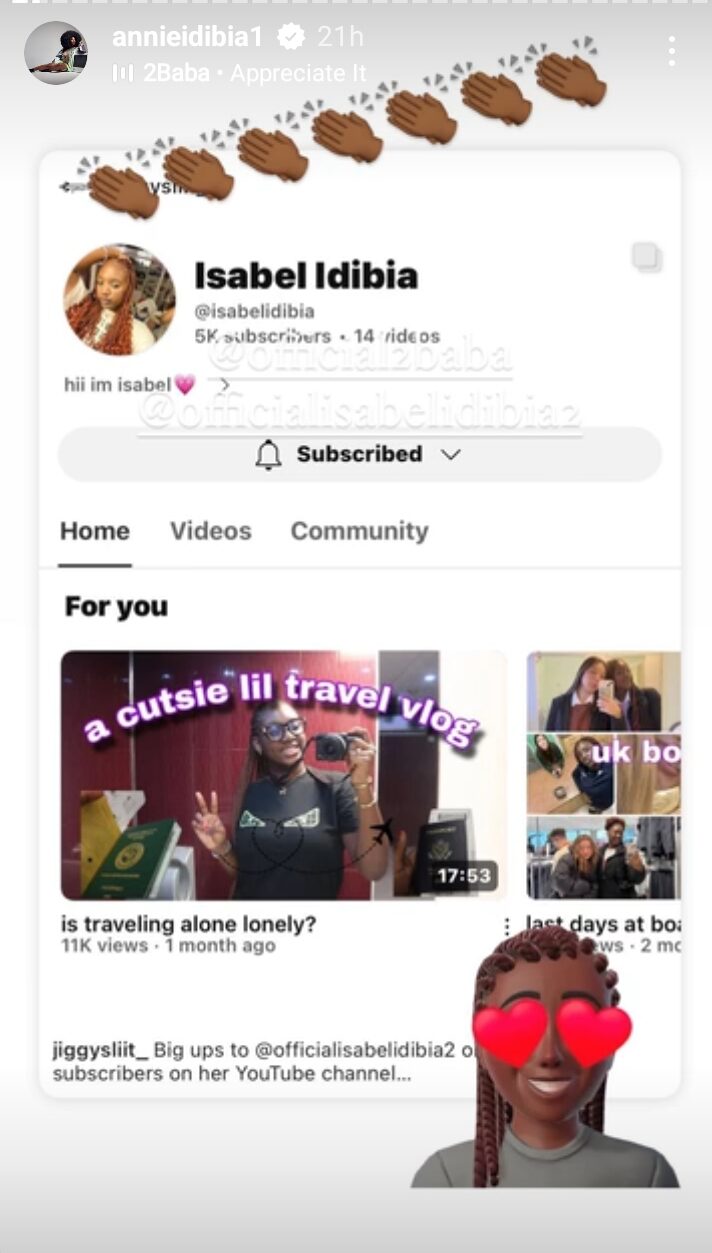 Annie Idibia beams with pride as her daughter, Isabella becomes the biggest teen YouTuber in Nigeria