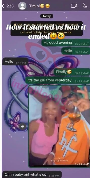 “Your celebrity is in my DM” – Lady brags as she leaks chat with actor Timini Egbuson; netizens slam her