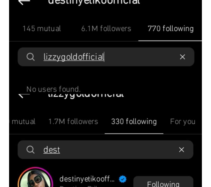 “She is always having issues with people” – Drama as Destiny Etiko unfollows best friend, Lizzy Gold