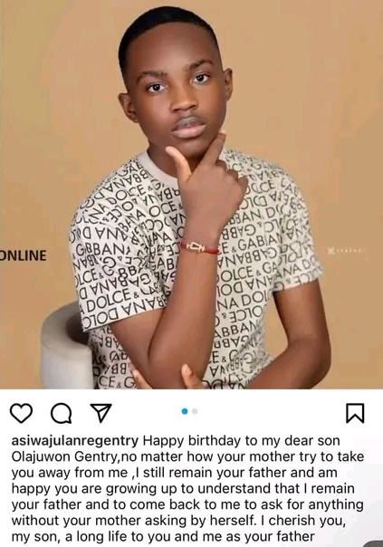 "No matter how your mother tries to take you away from me, I still remain your father" - Mercy Aigbe's ex-husband, Lanre Gentry celebrates their son on his birthday