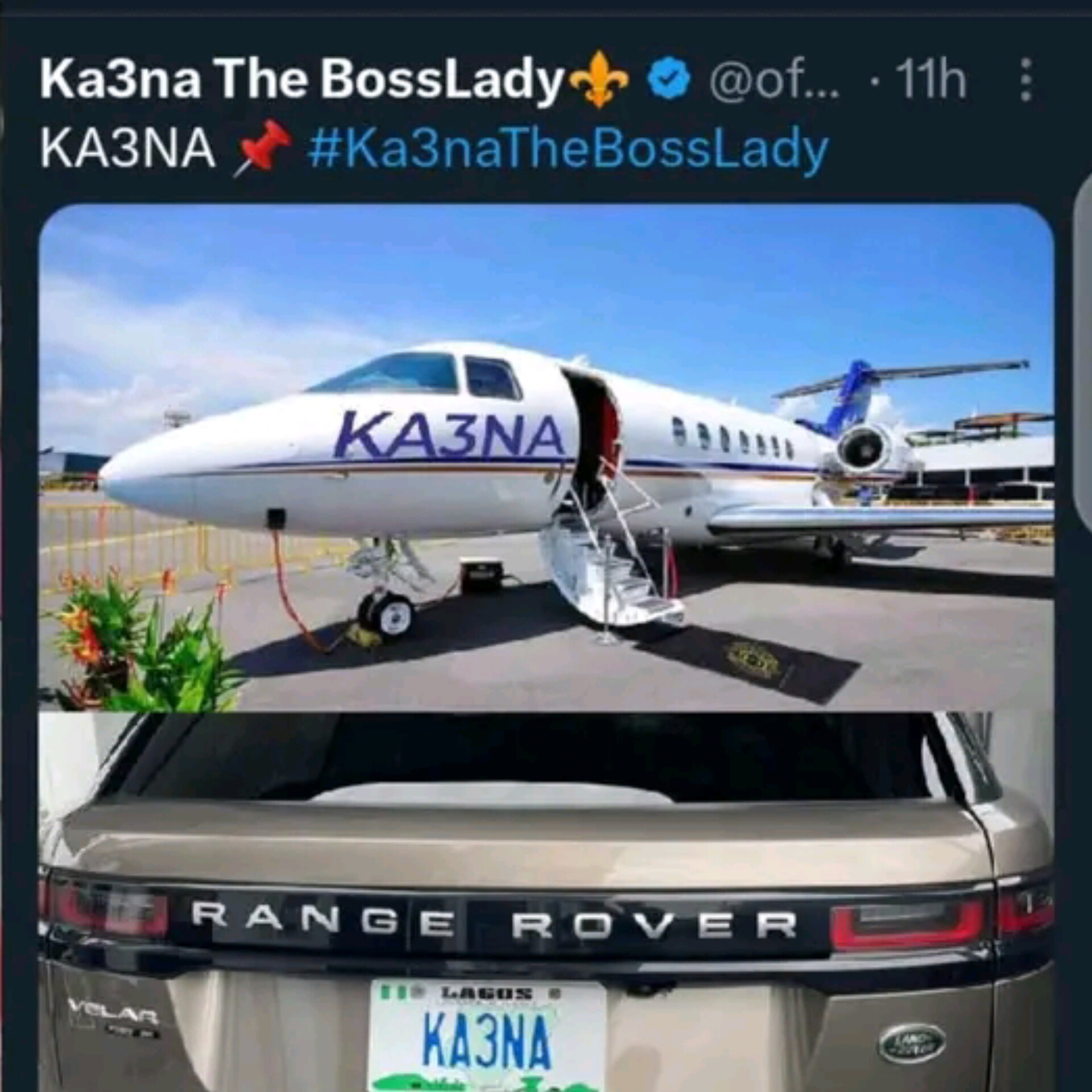 “Stop living a fake life!” - Netizens drags BBNaija's Ka3na Jones over photoshopped image of a private jet