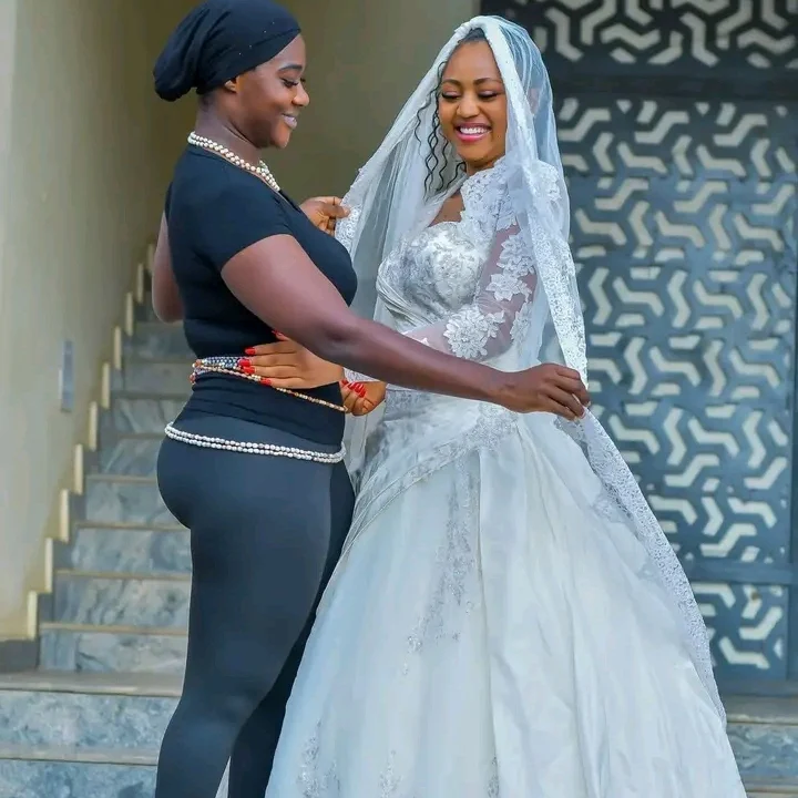 "Purity, see, I wore it before you" Regina Daniels tell Mercy Johnson Okojie's first daughter as she wears the actress' 13-year-old wedding dress  