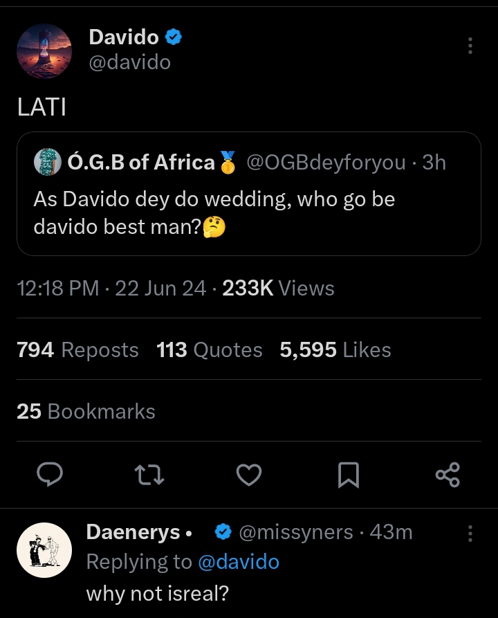 “I thought it’s going to be Isreal DMW” – Netizens divided as Davido reveals his best man ahead of his wedding