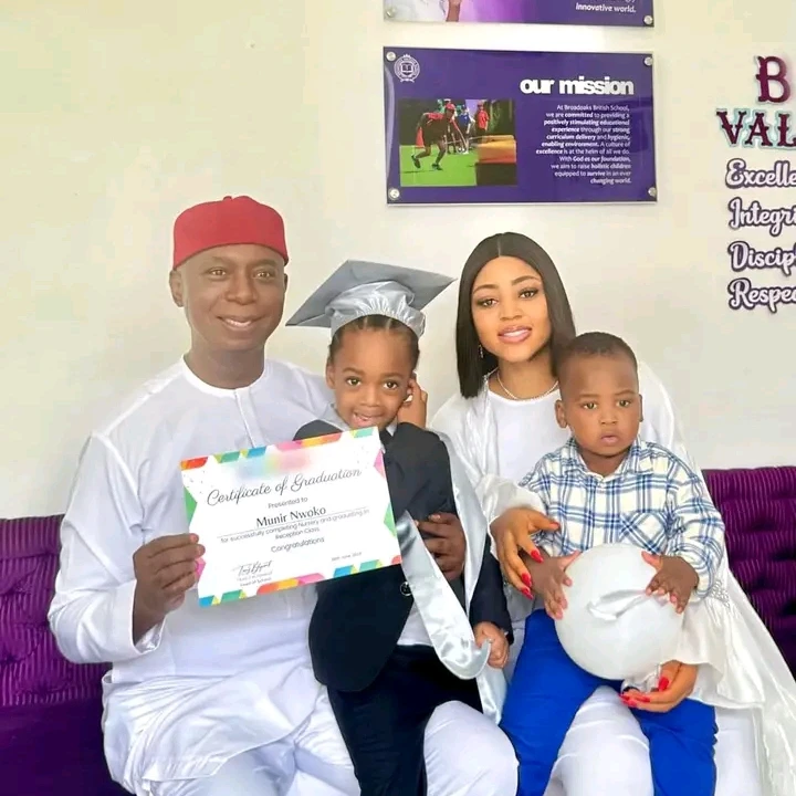 "This is just the beginning, and we are sooo proud of you, our child" Regina Daniels shares excitement as first Son graduates from Kindergarten