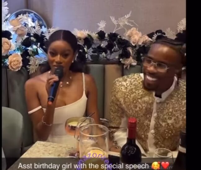 BBNaija Beauty Tukura lists 30 things she likes about her boyfriend, Neo Akpofure at his 30th birthday dinner (Video)