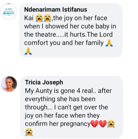 Lady dies shortly after giving birth to first child after 13 years of waiting