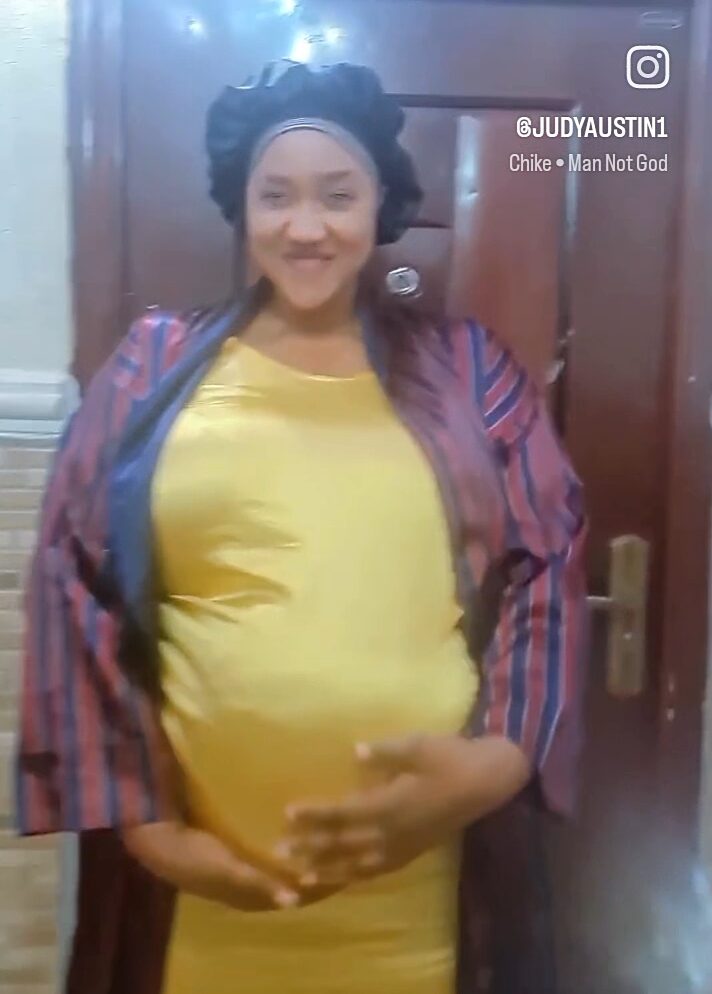 “I’m about to drop another one” — Judy Austin reveals as she shows off her baby bump, hail Yul Edochie an undisputed str!ker