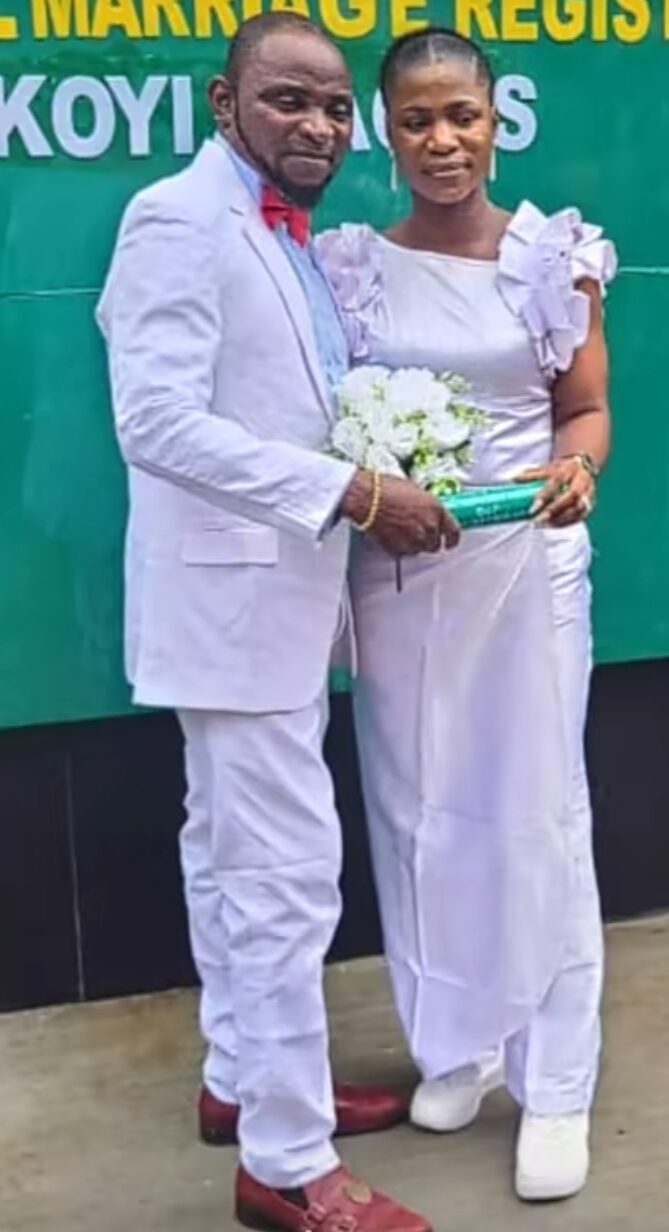 “Babalawo for registry”- Reactions as Popular Nollywood ‘native doctor’ actor Alebiosu shares photos from his court wedding