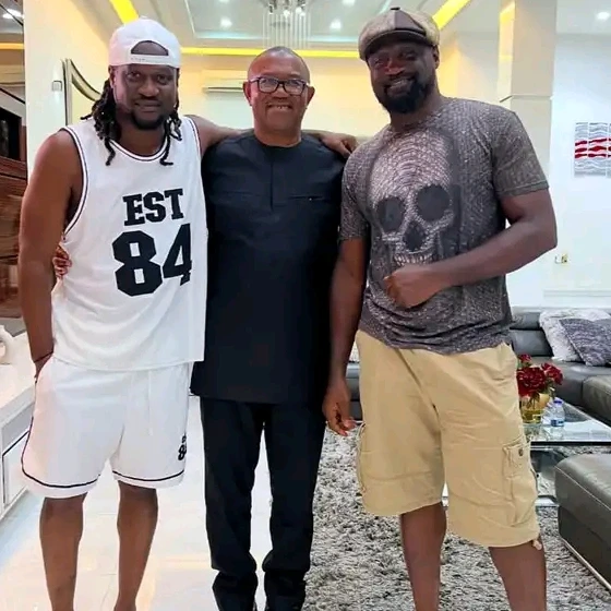 “Hope he spoke sense into you both” – Fans react as Peter Obi pays visit to Paul Okoye and Jude following Psquare’s fallout (Photos)