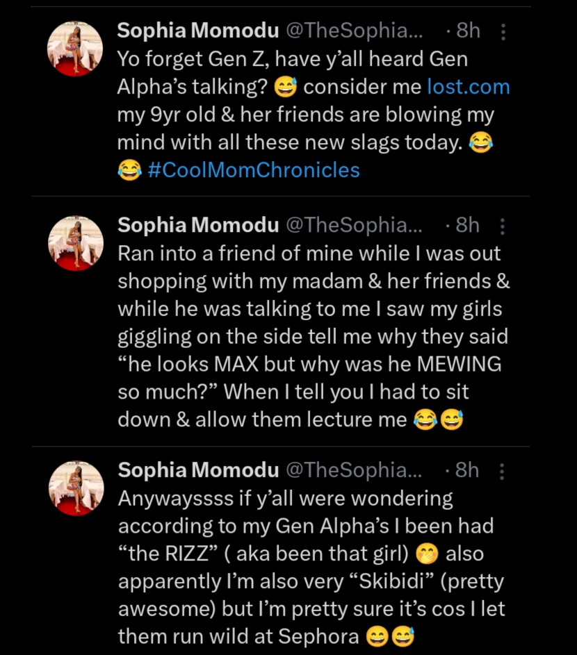 ”My 9-year-old and her friends are blowing my mind” – Sophia Momodu o shares the antics that Imade Adeleke displays