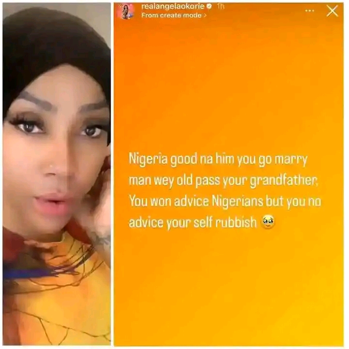 “Nigeria Good Na Him You Go Marry Man Wey Old Pass Your Grandfather” — Actress Angela Okorie Berates A Certain Colleague Of Hers Advising Nigerians