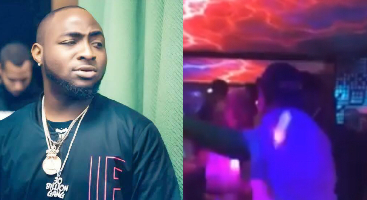 Davido cries out in pains as a fan almost broke his hand while shaking him at an event (Video)