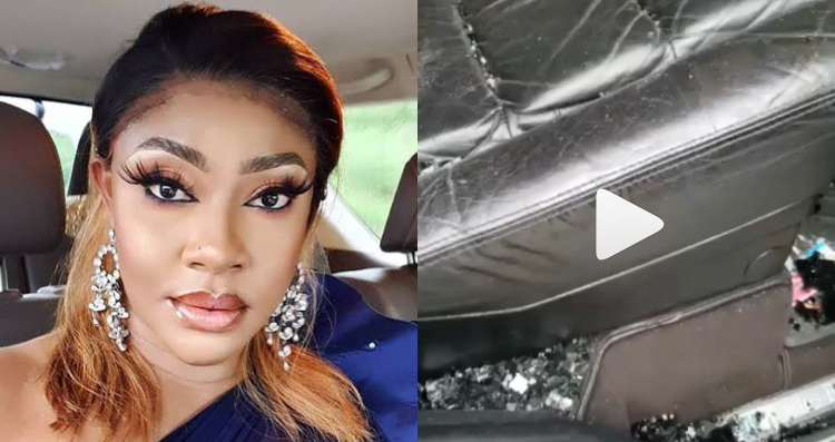 Gunmen attack Nollywood actress Angela Okorie, riddle her car with bullets (Video)