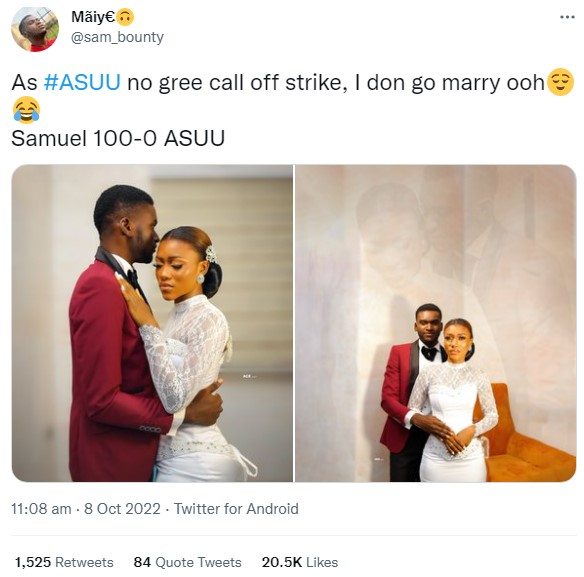 Student married for ASUU Strike