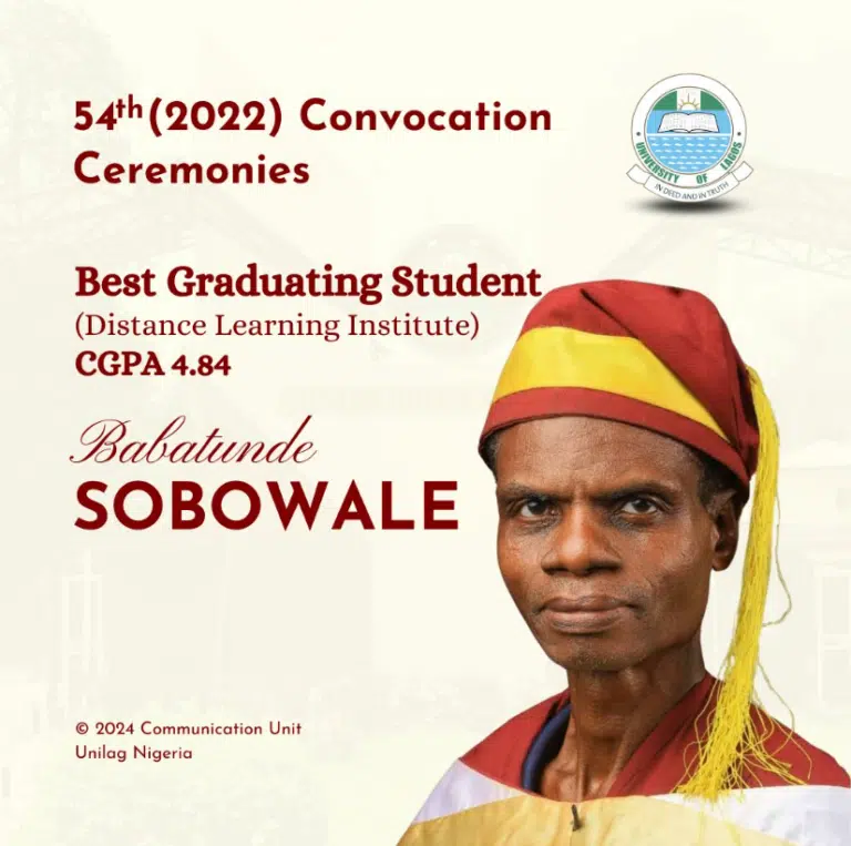 61-year-old man stuns many, finishes with 4.84 CGPA from UNILAG, emerges as overall best graduating student