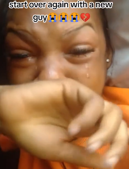 Lady cries uncontrollably after unexpected breakup