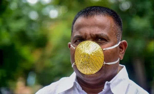 n1.5 million gold face mask