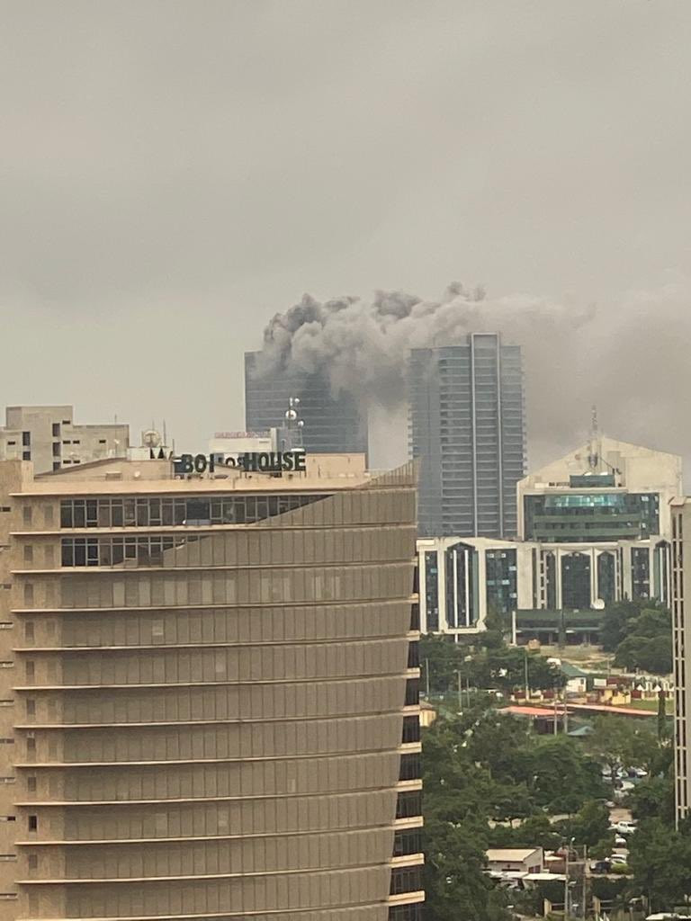 world trade centre on fire