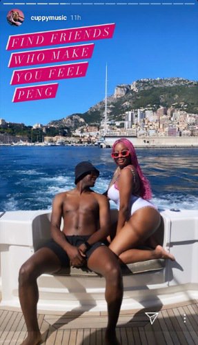 dj cuppy boat cruise in monaco with mystery man