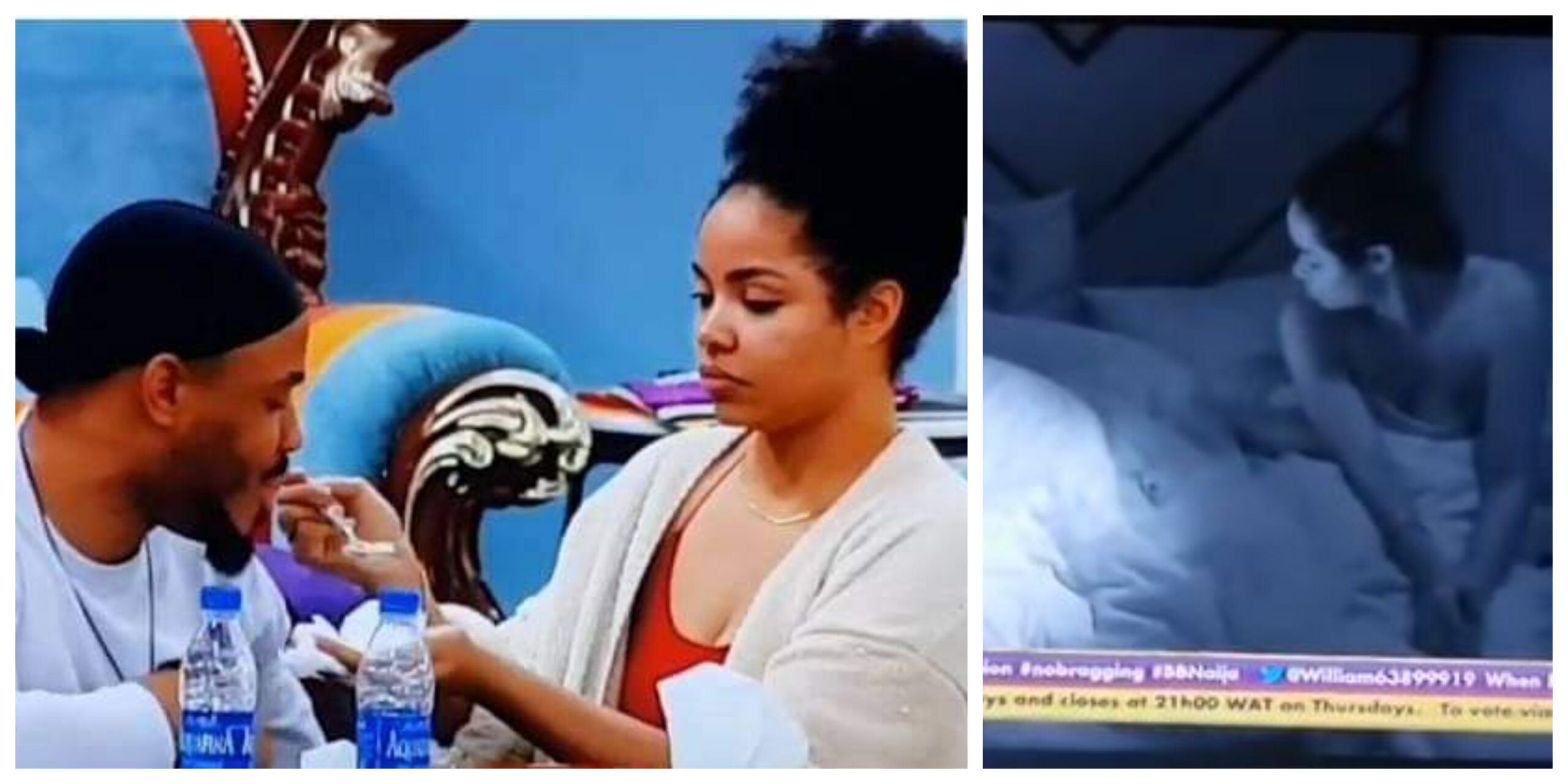 BBNaija: Fans react to video of Nengi 'checking out' Ozo while he...