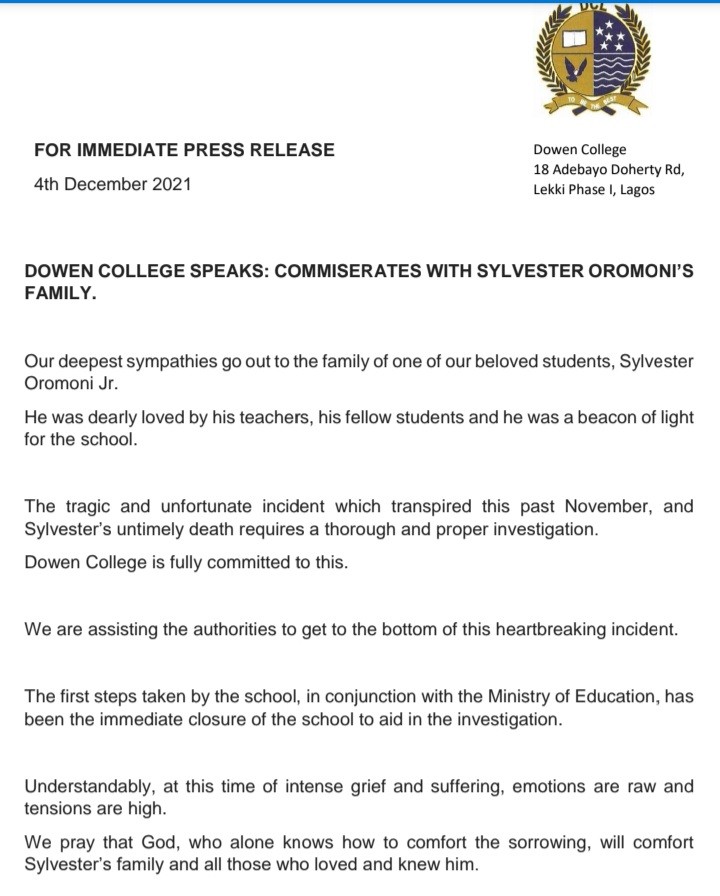 Dowen College Statement