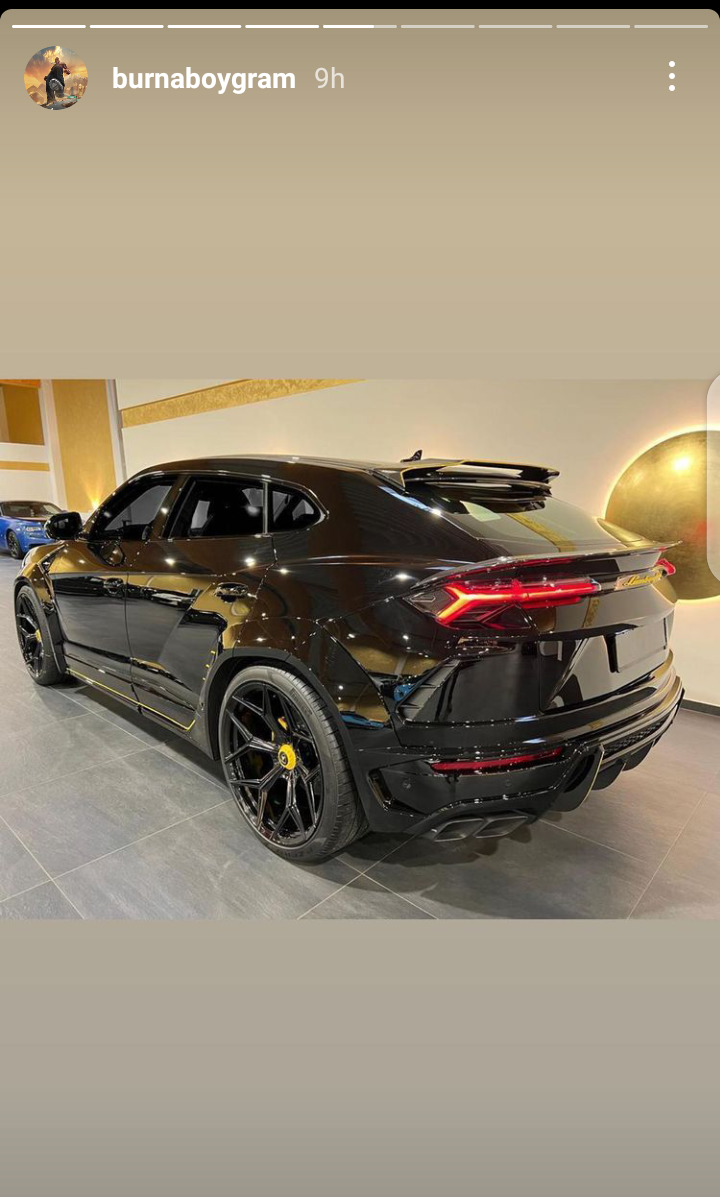 Burna Boy acquires new Lamborghini