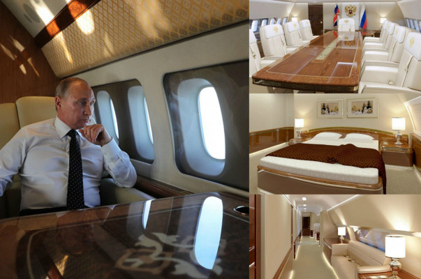 PHOTOS: Inside Russia’s Vladimir Putin’ $49 Million Plane With Golden Toilet, Gym