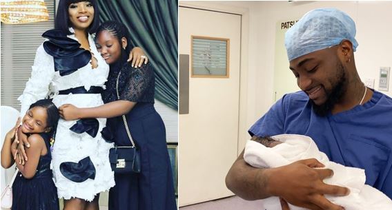 'Congrats on your baby boy Aunt Chioma and Uncle David' - Tuface's daughters, Isabela and Olivia (Video)