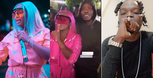 Dj Cuppy excited as she meets Naira Marley for the first time (Video)