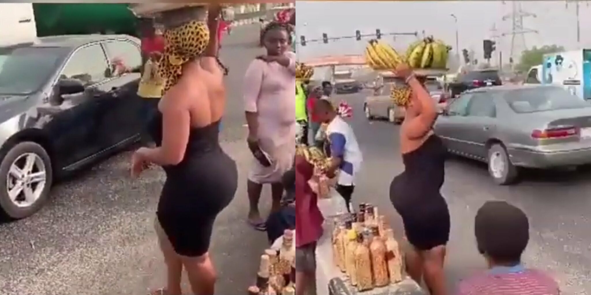 Beautiful Busty Lady Spotted Hawking Plantain At Lekki Epe Express Road Photos Theinfong 