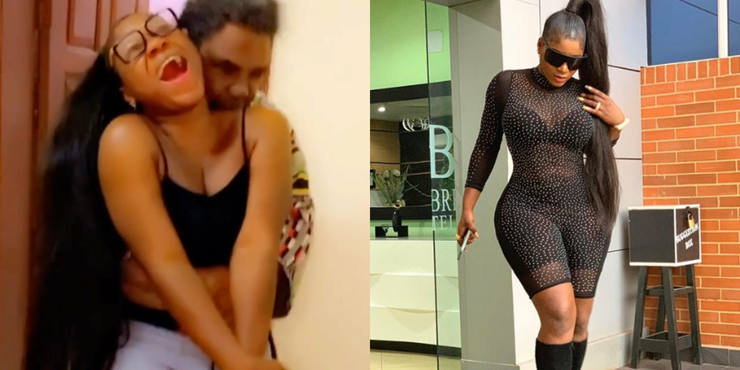 Nigerians react as Pete Edochie hugs Actress Destiny Etiko from behind (Video)