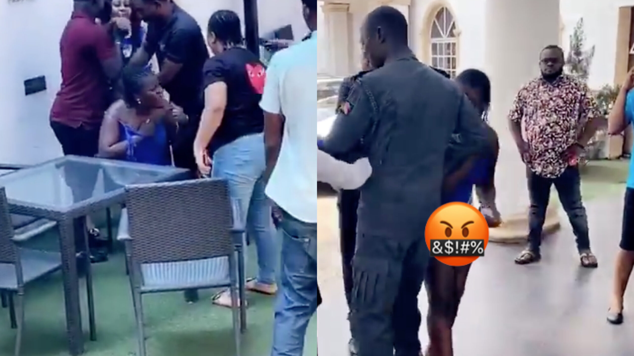 Wife catches her husband with his side chic at a hotel - Oboy See beating! (Video)