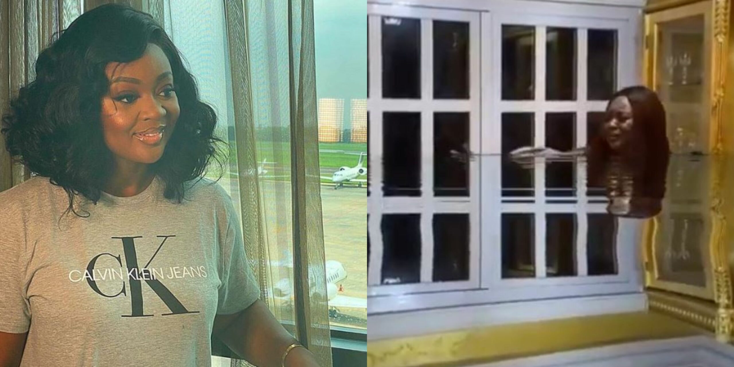 Jackie Appiah cries for help as her house gets flooded (Video)