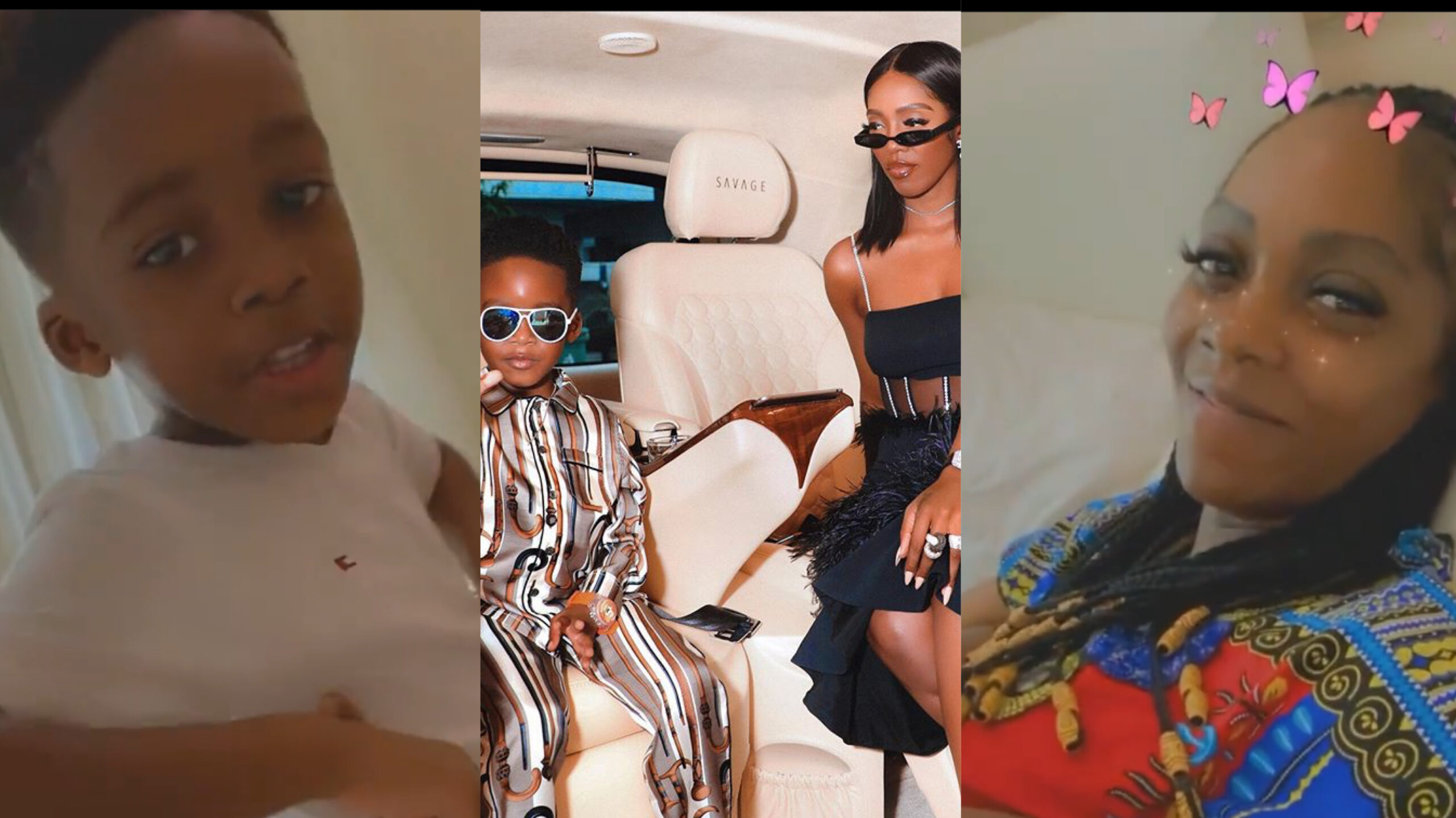 Tiwa Savage shares adorable moment of how her son, Jamil Balogun wakes her up every morning (Video)