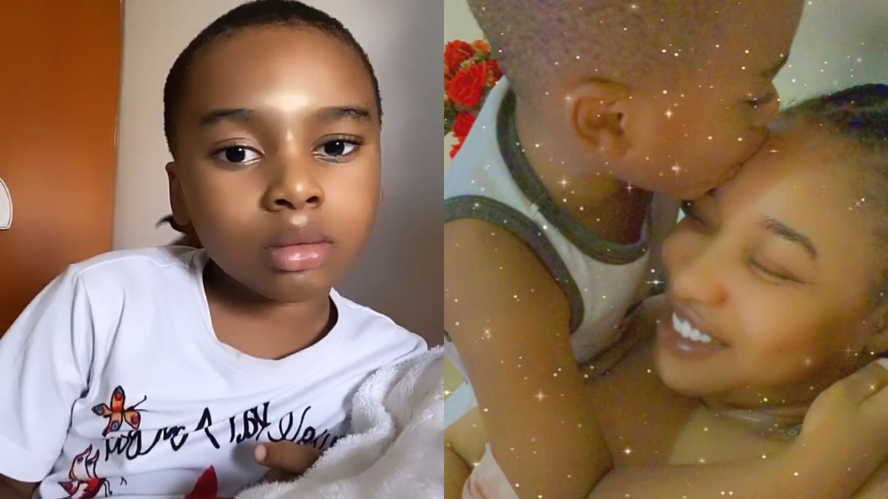 He is not a baby anymore -Nigerians slam Tonto Dikeh for kissing her son, Andre and exposing her body around him(Video)