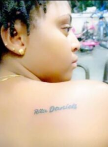 Regina Daniels gets a new tattoo of her mother's name, Rita Daniels (Photo)