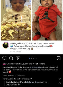 Don't be unfortunate - Linda Ikeji blasts ZLatan Ibile after posting pictures of his baby