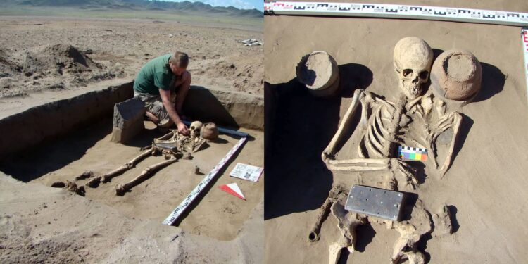 Drama as Archaeologists discover 2,100-year-old skeleton buried with an 'iPhone’ (Photos)