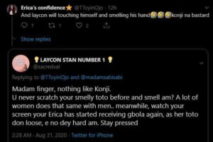 "Konji na bast*rd" -Nigerians react to viral video of Laycon stroking himself (Watch Video)