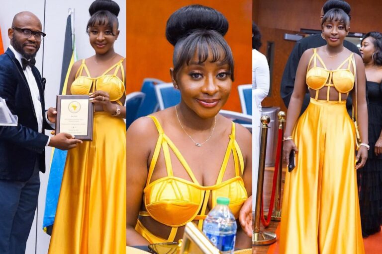 You received an award putting on only a bra” - Ini Edo comes under fire  over her 'indecent' outfit to an award ceremony (Photos)