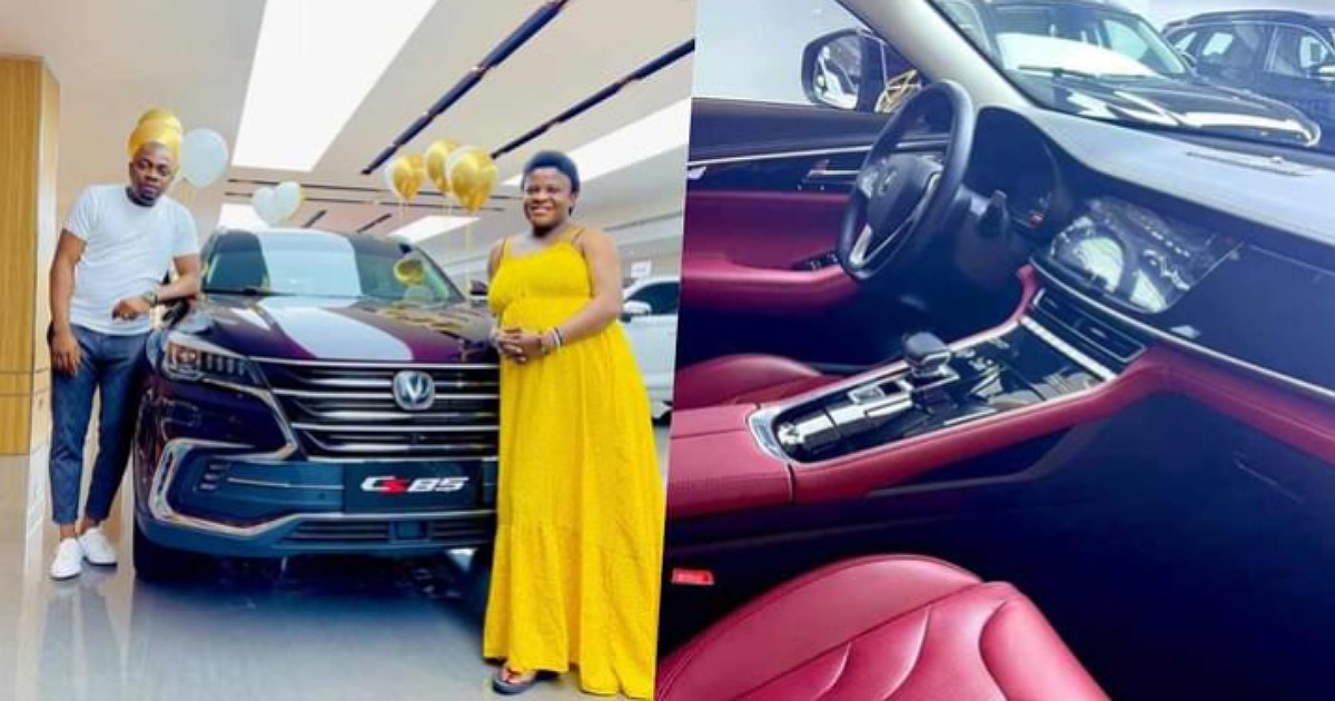 Angela Nwosu gets brand new car from husband after welcoming baby
