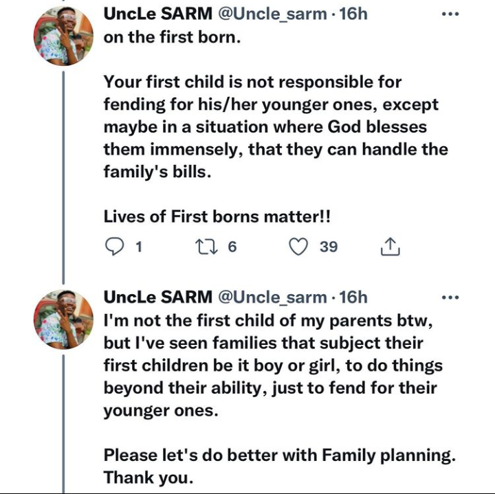 Man Calls Out Parents Who Hand Over Their Responsibilities To First Born Child