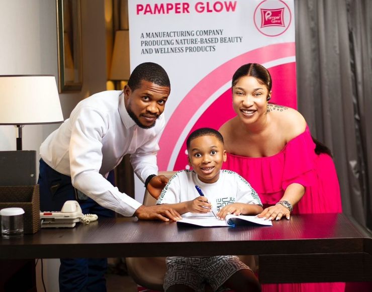 Tonto Dikeh's son, King Andre bags endorsement deal with skincare brand